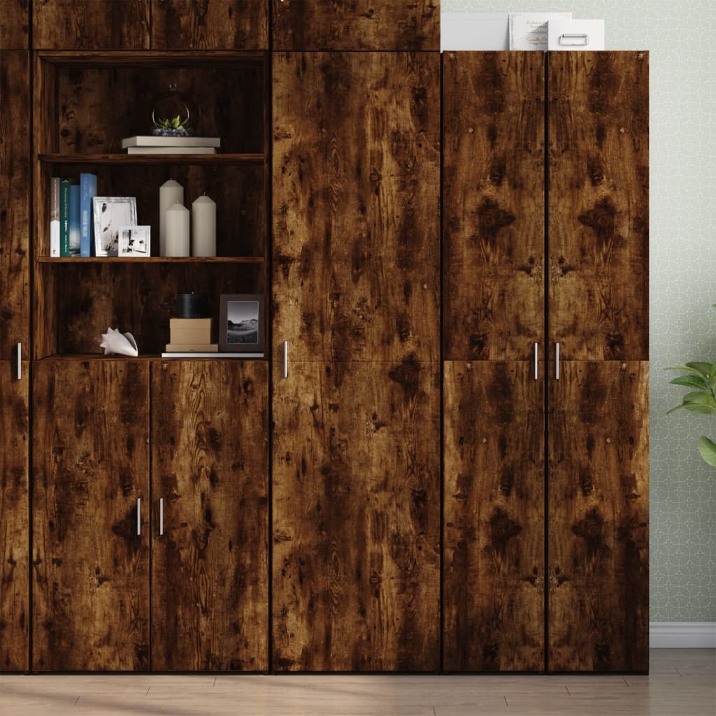Highboard Smoked Oak 50x42.5x185 cm Engineered Wood